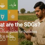 Sustainable Development Goals overview banner with SDG color mosaic and field data verification scene.