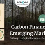 Featured image showing icons of industry, community, finance, and sustainability with a background of tree plantations, representing carbon finance opportunities in emerging markets.