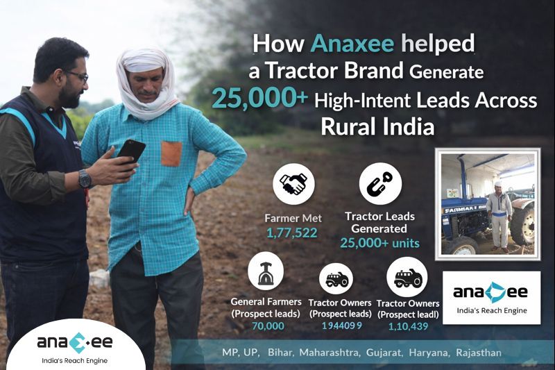 Anaxee field representative discussing tractor requirements with a farmer during rural on-ground marketing activities.