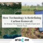 Satellite imagery and on-ground mobile data collection representing Anaxee’s technology-led approach to carbon removal, climate impact measurement, and market trust.
