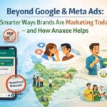 Illustration showing word-of-mouth recommendations, WhatsApp conversations, and hyperlocal influence as alternatives to Google and Meta advertising