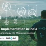Infographic explaining the ESG implementation gap, showing challenges like last-mile visibility, poor data integrity, and weak monitoring that lead to inflated impact, greenwashing risks, and audit failures.