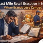 Infographic showing how brands lose control at the last mile in India across pricing, visibility, and product recommendations, highlighting key retail execution gaps.