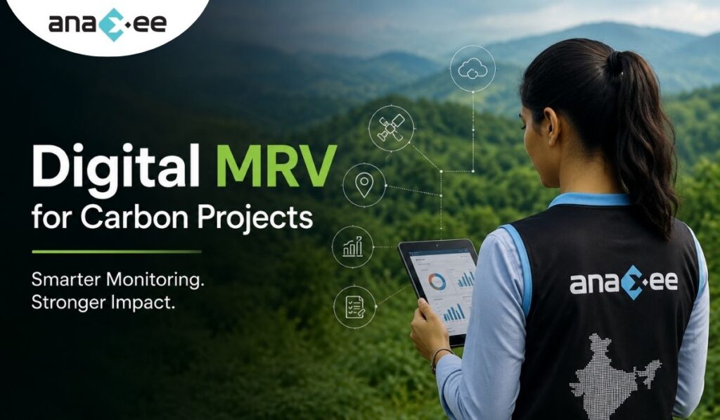 “Digital MRV for carbon projects with geo-tagging, satellite monitoring, and real-time climate data collection”