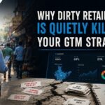 Anaxee field executive standing in a retail market beside broken retailer data records and dashboards showing how inaccurate retail data damages GTM strategy and sales execution.