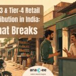 Field executive speaking with a shop owner on a small-town Indian market street during a retail visit