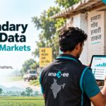 Five-step infographic showing how secondary sales data moves from rural retail sales and field collection to organized data, visible market trends, and smarter business decisions.