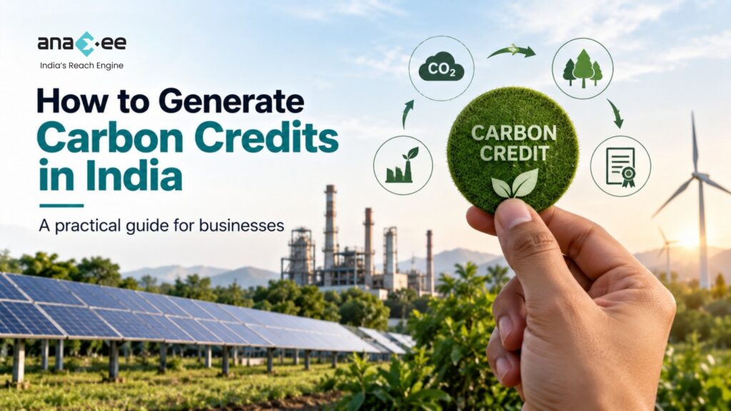 Guide to generating carbon credits in India through emission reduction projects, verification, carbon credit issuance, and renewable energy initiatives.