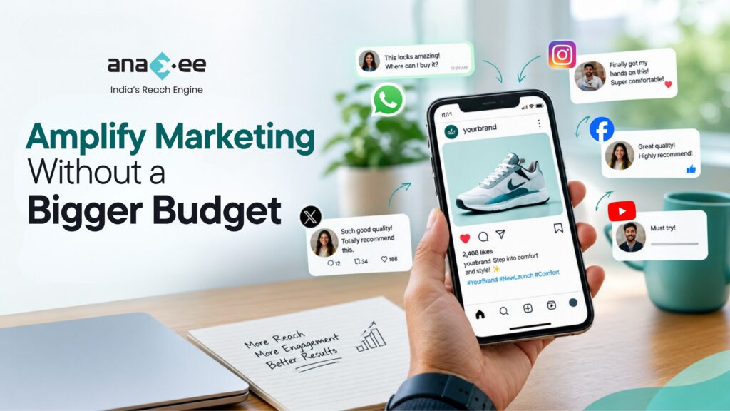 Amplify marketing without a bigger budget using Prabhavak, with trusted recommendations shared across WhatsApp and social media to extend a brand campaign’s reach.